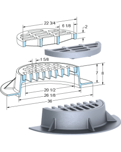 US Foundry 260-5640 Round Inlet Frame & Grate (20-1/2" Clear Opening)