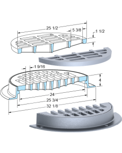 US Foundry 272-5609 Round Inlet Frame & Grate (24" Clear Opening)