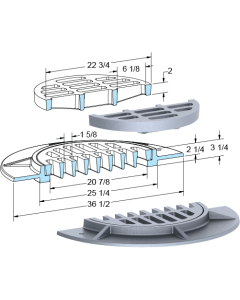 US Foundry 285-5640 Round Inlet Frame & Grate (20-7/8" Clear Opening)