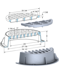 US Foundry 348-5618 Round Inlet Frame & Grate (24" Clear Opening)
