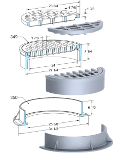 US Foundry 349-350-5618 Round Inlet Frame & Grate (24" Clear Opening)