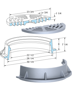 US Foundry 360-5645 Round Inlet Frame & Grate (22-1/2" Clear Opening)