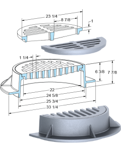 US Foundry 361-5685 Round Inlet Frame & Grate (22" Clear Opening)