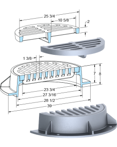 US Foundry 366-5635 Round Inlet Frame & Grate (23-3/4" Clear Opening)