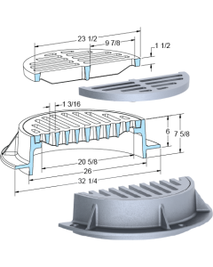 US Foundry 367-5619 Round Inlet Frame & Grate (20-5/8" Clear Opening)