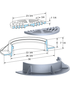 US Foundry 385-5645 Round Inlet Frame & Grate (22-3/8" Clear Opening)