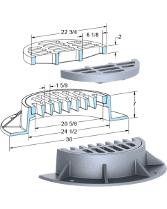 US Foundry 420-5640 Round Inlet Frame & Grate (20-5/8" Clear Opening)