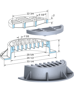 US Foundry 421-5640 Round Inlet Frame & Grate (20-5/8" Clear Opening)