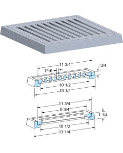 US Foundry 4600-6110 Rectangular Inlet Frame & Grate (10-1/2" x 10-1/2" Clear Opening)