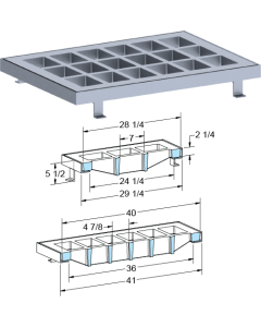 US Foundry 4601-6410 Rectangular Inlet Frame & Grate (24-1/4" x 36" Clear Opening)