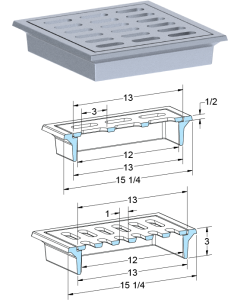 US Foundry 4602-6125 Rectangular Inlet Frame & Grate (12" x 12" Clear Opening)