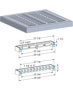 US Foundry 4609-6217 Rectangular Inlet Frame & Grate (25-3/4" x 25-3/4" Clear Opening)
