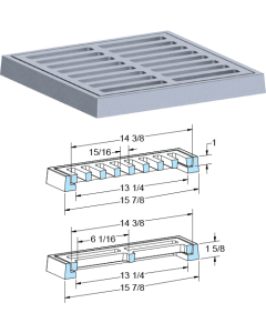 US Foundry 4613-6232 Rectangular Inlet Frame & Grate (13-1/4" x 13-1/4" Clear Opening)