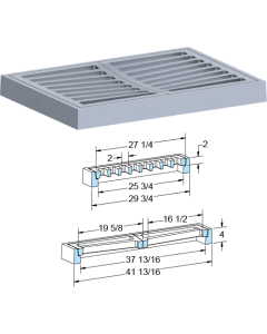 US Foundry 4616-6221 Rectangular Inlet Frame & Grate (25-3/4" x 37-3/4" Clear Opening)