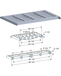 US Foundry 4644-6264 Rectangular Inlet Frame & Grate (24-1/8" x 44-1/8" Clear Opening)