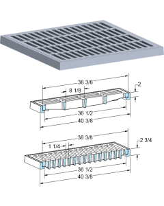 US Foundry 4651-6335 Rectangular Inlet Frame & Grate (36-1/2" x 36-1/2" Clear Opening)