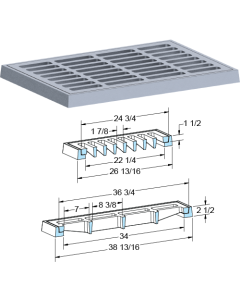 US Foundry 4657-6316 Rectangular Inlet Frame & Grate (22-1/4" x 34" Clear Opening)