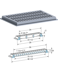 US Foundry 4658-6317 Rectangular Inlet Frame & Grate (21-1/2" x 33-1/2" Clear Opening)