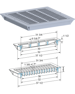 US Foundry 4667-6349 Rectangular Inlet Frame & Grate (30" x 30" Clear Opening)
