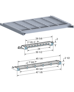 US Foundry 4672-6262 Rectangular Inlet Frame & Grate (24" x 40-3/4" Clear Opening)