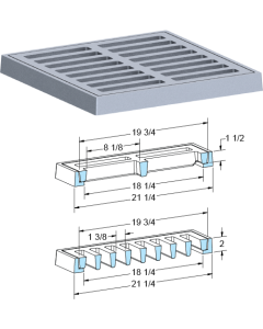 US Foundry 4673-6373 Rectangular Inlet Frame & Grate (18-1/4" x 18-1/4" Clear Opening)