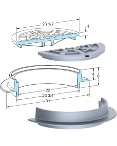 US Foundry 571 Round Manhole Frame (22" Clear Opening)