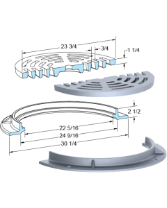 US Foundry 580-5645 Round Inlet Frame & Grate (22-5/16" Clear Opening)