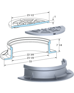 US Foundry 600 Round Manhole Frame (22-3/8" Clear Opening)