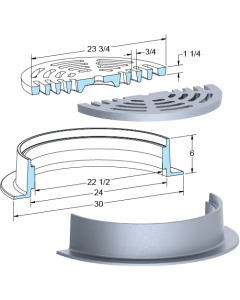 US Foundry 630-5645 Round Inlet Frame & Grate (22-1/2" Clear Opening)