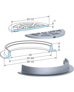US Foundry 664 Round Manhole Frame (22" Clear Opening)