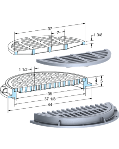 US Foundry 671-5681 Round Inlet Frame & Grate (35" Clear Opening)