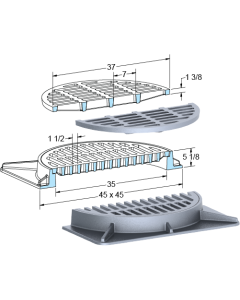 US Foundry 672-5681 Round Inlet Frame & Grate (35" Clear Opening)