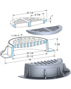 US Foundry 678-5685 Round Inlet Frame & Grate (22-1/8" Clear Opening)