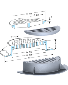 US Foundry 682-5685 Round Inlet Frame & Grate (22-1/8" Clear Opening)