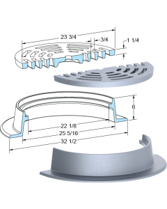 US Foundry 758-5645 Round Inlet Frame & Grate (22-1/8" Clear Opening)