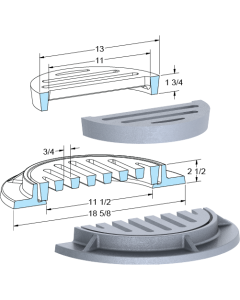 US Foundry 7620-5600 Round Inlet Frame & Grate (11-1/2" Clear Opening)