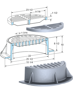 US Foundry 767-5619 Round Inlet Frame & Grate (22" Clear Opening)
