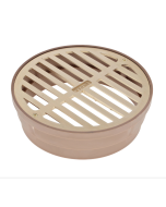 NDS 6" Satin Brass Round Grate with Styrene Collar (Fits 6")