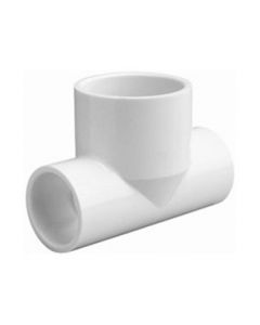 3/4" x 1" Schedule 40 PVC Bullhead Tee, White, 401-102