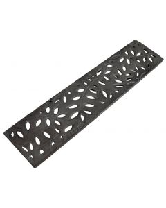 NDS  554CI - 12" Mini Channel Grate - Cast Iron (Decorative Botanical)