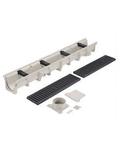 NDS Dura Slope Channel Drain Kit (Neutral Slope - Ductile Iron Grates) 