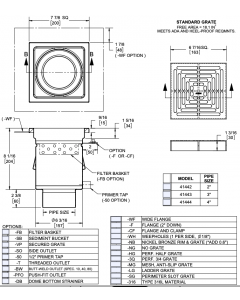 Josam 8" Square Standard Reinforced Perforated Grate