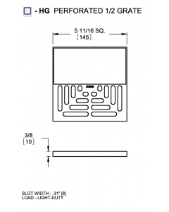 Josam 6" Square 1/2 Reinforced Perforated Grate