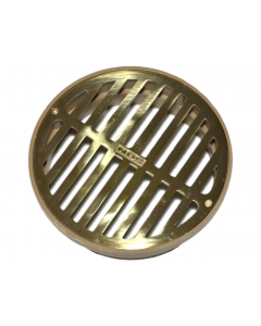 NDS 6" Polished Brass Round Grate with Styrene Collar
