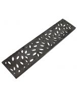 NDS  554CI - 12" Mini Channel Grate - Cast Iron (Decorative Botanical)