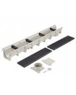 NDS Dura Slope Channel Drain Kit (Neutral Slope - Ductile Iron Grates) 