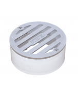 NDS 3" Round Satin Chrome Grate With PVC Collar