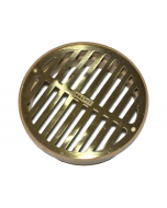 NDS 6" Polished Brass Round Grate with Styrene Collar