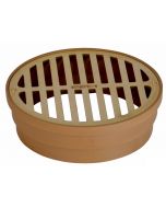 NDS 6" Satin Brass Round Grate with Styrene Collar