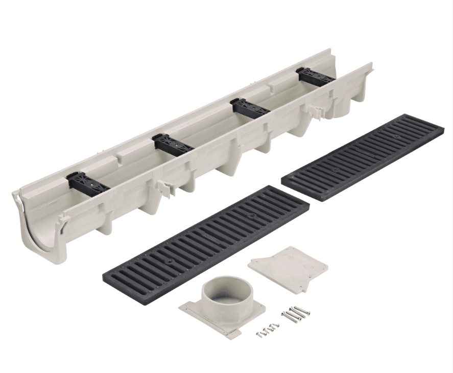NDS Dura Slope Channel Drain Kit with Ductile Iron Grates